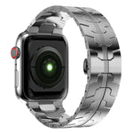 سوار ساعة معدني بإبزيم فراشة لسلسلة Apple Watch، 7 41مم / 6&SE&5&4 40مم / 3&2&1 38مم، 7 45مم / 6&SE&5&4 44مم / 3&2&1 42مم