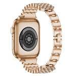 سوار ساعة معدني مزين بألماس على شكل قلب لسلسلة Apple Watch، 7 41مم / 6&SE&5&4 40مم / 3&2&1 38مم، 7 45مم / 6&SE&5&4 44مم / 3&2&1 42مم