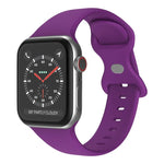 سوار ساعة سيليكون بإبزيم فراشة، الحجم: S لسلسلة Apple Watch، 7 45مم / 6&SE&5&4 44مم / 3&2&1 42مم
