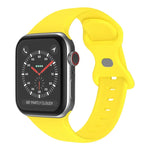 سوار ساعة سيليكون بإبزيم فراشة، الحجم: S لسلسلة Apple Watch، 7 45مم / 6&SE&5&4 44مم / 3&2&1 42مم