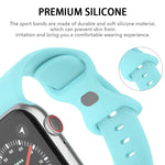 سوار ساعة سيليكون بإبزيم فراشة، الحجم: S لسلسلة Apple Watch، 7 45مم / 6&SE&5&4 44مم / 3&2&1 42مم