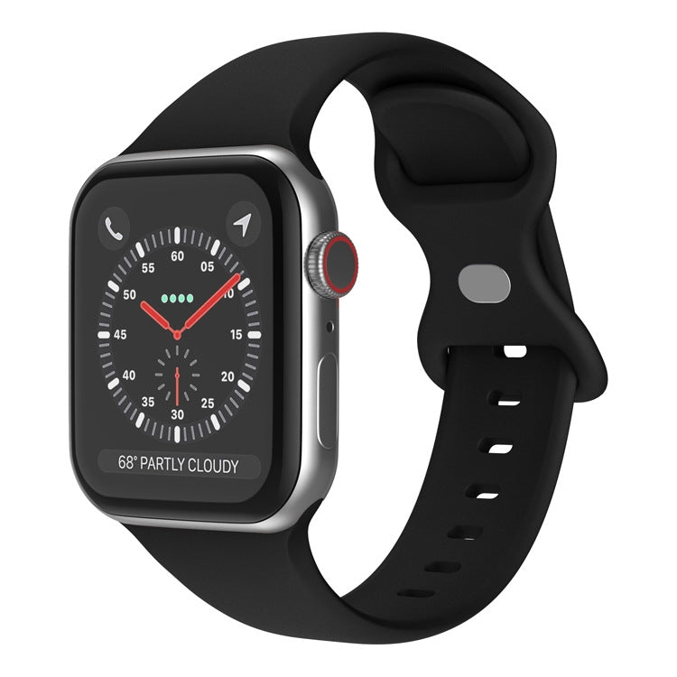 حزام ساعة من السيليكون مع إبزيم فراشة، الحجم: L لسلسلة Apple Watch، 7 بمقاس 41 مم / 6 و SE و 5 و 4 بمقاس 40 مم / 3 و 2 و 1 بمقاس 38 مم