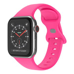 حزام ساعة من السيليكون مع إبزيم فراشة، الحجم: L لسلسلة Apple Watch، 7 بمقاس 41 مم / 6 و SE و 5 و 4 بمقاس 40 مم / 3 و 2 و 1 بمقاس 38 مم
