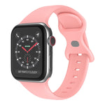 حزام ساعة من السيليكون مع إبزيم فراشة، الحجم: L لسلسلة Apple Watch، 7 بمقاس 41 مم / 6 و SE و 5 و 4 بمقاس 40 مم / 3 و 2 و 1 بمقاس 38 مم