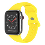 حزام ساعة من السيليكون مع إبزيم فراشة، الحجم: L لسلسلة Apple Watch، 7 بمقاس 41 مم / 6 و SE و 5 و 4 بمقاس 40 مم / 3 و 2 و 1 بمقاس 38 مم