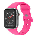سوار ساعة سيليكون بإبزيم فراشة، الحجم: L لسلسلة Apple Watch، 7 45مم / 6&SE&5&4 44مم / 3&2&1 42مم