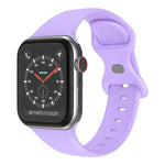 سوار ساعة سيليكون بإبزيم فراشة، الحجم: L لسلسلة Apple Watch، 7 45مم / 6&SE&5&4 44مم / 3&2&1 42مم