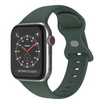 سوار ساعة سيليكون بإبزيم فراشة، الحجم: L لسلسلة Apple Watch، 7 45مم / 6&SE&5&4 44مم / 3&2&1 42مم