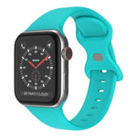 سوار ساعة سيليكون بإبزيم فراشة، الحجم: L لسلسلة Apple Watch، 7 45مم / 6&SE&5&4 44مم / 3&2&1 42مم