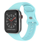 سوار ساعة سيليكون بإبزيم فراشة، الحجم: L لسلسلة Apple Watch، 7 45مم / 6&SE&5&4 44مم / 3&2&1 42مم
