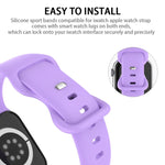 سوار ساعة سيليكون بإبزيم فراشة، الحجم: L لسلسلة Apple Watch، 7 45مم / 6&SE&5&4 44مم / 3&2&1 42مم