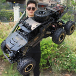 سيارة RC بعجلات معدنية كبيرة الحجم 4WD بست عجلات، (أسود)، (ذهبي)