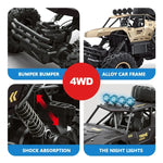 سيارة RC بعجلات معدنية كبيرة الحجم 4WD بست عجلات، (أسود)، (ذهبي)
