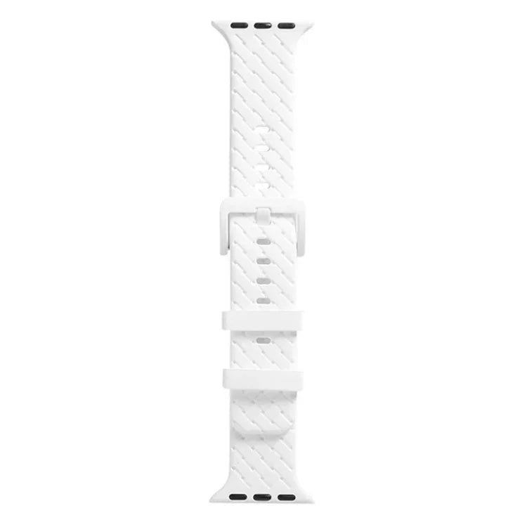 سوار ساعة سيليكون بنقشة مضفرة لسلسلة Apple Watch، 7 41مم / 6&SE&5&4 40مم / 3&2&1 38مم، 7 45مم / 6&SE&5&4 44مم / 3&2&1 42مم