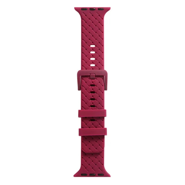 سوار ساعة سيليكون بنقشة مضفرة لسلسلة Apple Watch، 7 41مم / 6&SE&5&4 40مم / 3&2&1 38مم، 7 45مم / 6&SE&5&4 44مم / 3&2&1 42مم