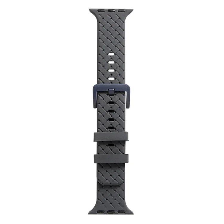 سوار ساعة سيليكون بنقشة مضفرة لسلسلة Apple Watch، 7 41مم / 6&SE&5&4 40مم / 3&2&1 38مم، 7 45مم / 6&SE&5&4 44مم / 3&2&1 42مم