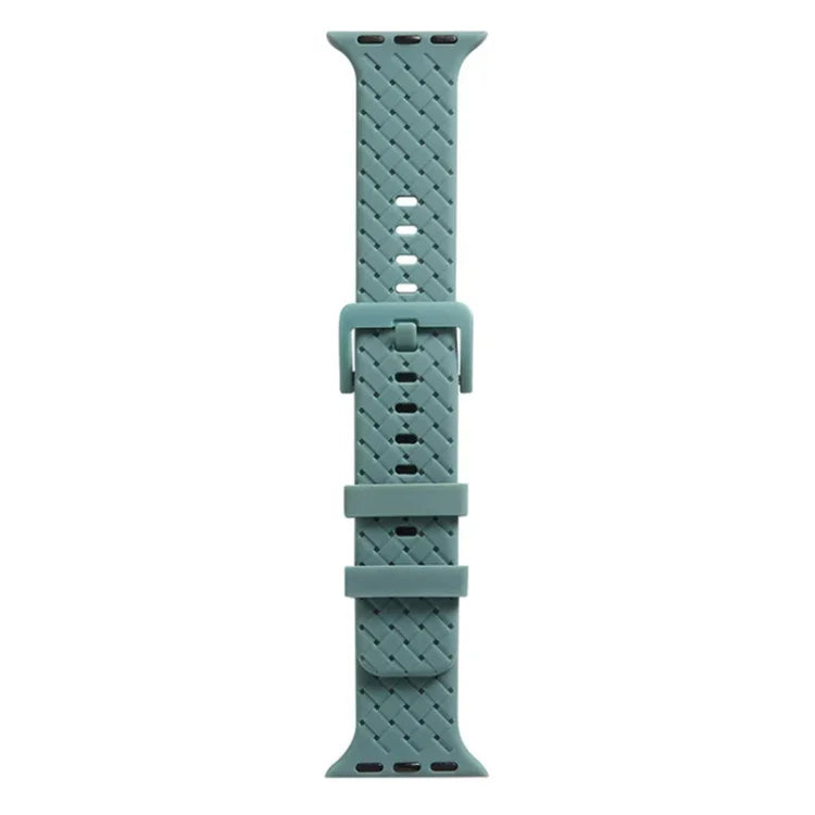 سوار ساعة سيليكون بنقشة مضفرة لسلسلة Apple Watch، 7 41مم / 6&SE&5&4 40مم / 3&2&1 38مم، 7 45مم / 6&SE&5&4 44مم / 3&2&1 42مم