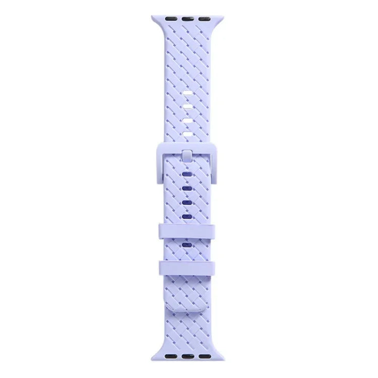 سوار ساعة سيليكون بنقشة مضفرة لسلسلة Apple Watch، 7 41مم / 6&SE&5&4 40مم / 3&2&1 38مم، 7 45مم / 6&SE&5&4 44مم / 3&2&1 42مم