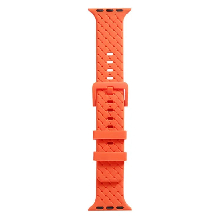 سوار ساعة سيليكون بنقشة مضفرة لسلسلة Apple Watch، 7 41مم / 6&SE&5&4 40مم / 3&2&1 38مم، 7 45مم / 6&SE&5&4 44مم / 3&2&1 42مم