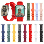 سوار ساعة سيليكون بنقشة مضفرة لسلسلة Apple Watch، 7 41مم / 6&SE&5&4 40مم / 3&2&1 38مم، 7 45مم / 6&SE&5&4 44مم / 3&2&1 42مم