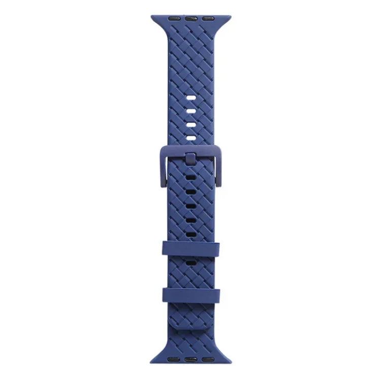 سوار ساعة سيليكون بنقشة مضفرة لسلسلة Apple Watch، 7 41مم / 6&SE&5&4 40مم / 3&2&1 38مم، 7 45مم / 6&SE&5&4 44مم / 3&2&1 42مم