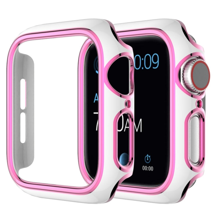 غطاء ساعة من PC مطلي بالكهرباء ذو لونين لسلسلة Apple Watch 3 و 2 و 1 38 مم، 3 و 2 و 1 42 مم