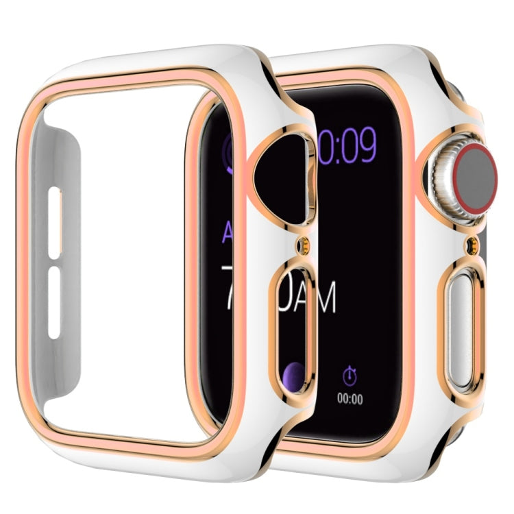 غطاء ساعة من PC مطلي بالكهرباء ذو لونين لسلسلة Apple Watch 3 و 2 و 1 38 مم، 3 و 2 و 1 42 مم