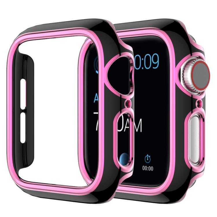 غطاء ساعة من PC مطلي بالكهرباء ذو لونين لسلسلة Apple Watch 3 و 2 و 1 38 مم، 3 و 2 و 1 42 مم