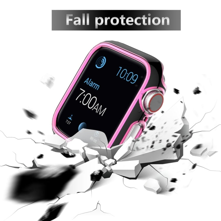 غطاء ساعة من PC مطلي بالكهرباء ذو لونين لسلسلة Apple Watch 3 و 2 و 1 38 مم، 3 و 2 و 1 42 مم
