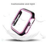 غطاء ساعة من PC مطلي بالكهرباء ذو لونين لسلسلة Apple Watch 3 و 2 و 1 38 مم، 3 و 2 و 1 42 مم
