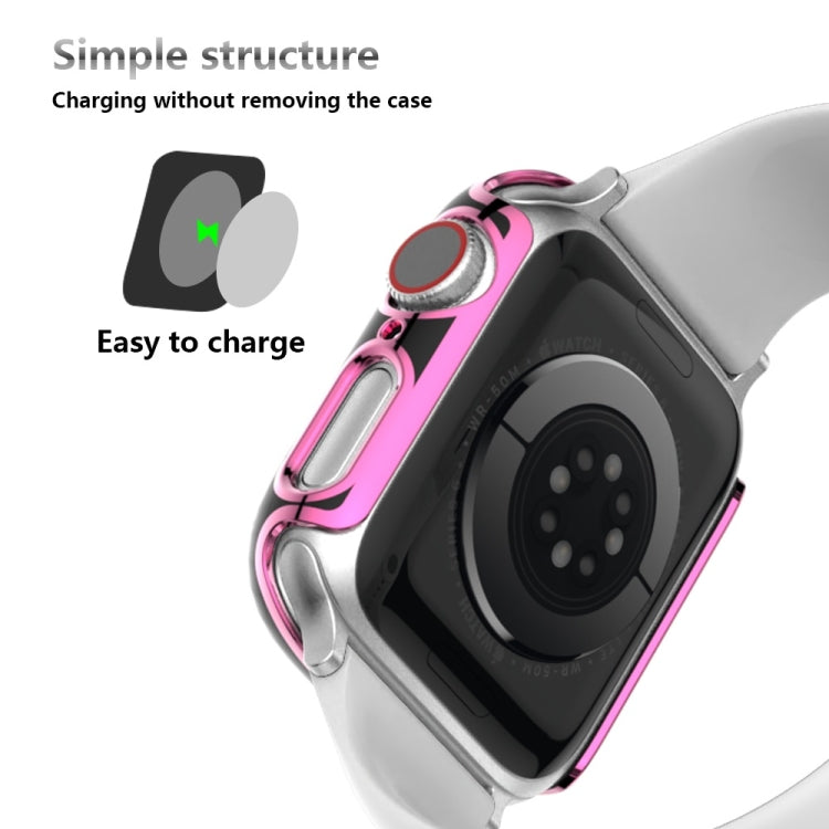 غطاء ساعة من PC مطلي بالكهرباء ذو لونين لسلسلة Apple Watch 3 و 2 و 1 38 مم، 3 و 2 و 1 42 مم