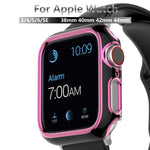 غطاء ساعة من PC مطلي بالكهرباء ذو لونين لسلسلة Apple Watch 3 و 2 و 1 38 مم، 3 و 2 و 1 42 مم