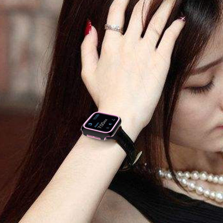 غطاء ساعة من PC مطلي بالكهرباء ذو لونين لسلسلة Apple Watch 3 و 2 و 1 38 مم، 3 و 2 و 1 42 مم