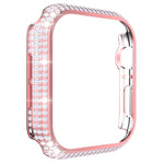 غطاء ساعة من البلاستيك المقوى المجوف مزين بألماس لسلسلة Apple Watch، 3&2&1 38مم، 3&2&1 42مم