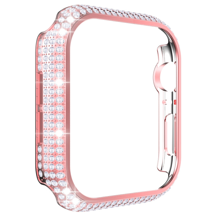 غطاء ساعة من البلاستيك المقوى المجوف مزين بألماس لسلسلة Apple Watch، 3&2&1 38مم، 3&2&1 42مم