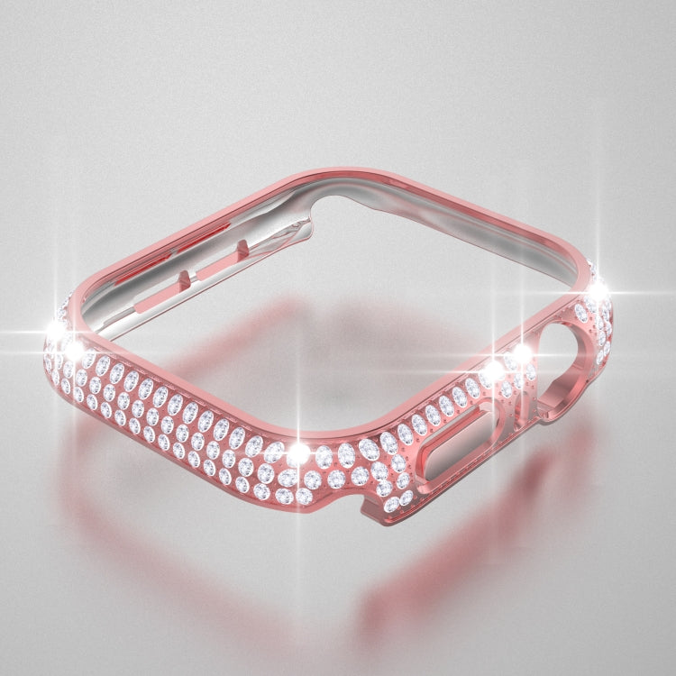 غطاء ساعة من البلاستيك المقوى المجوف مزين بألماس لسلسلة Apple Watch، 3&2&1 38مم، 3&2&1 42مم