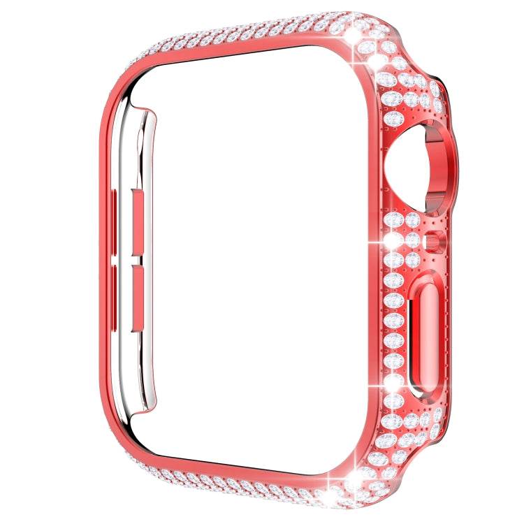 غطاء ساعة من البلاستيك المقوى المجوف مزين بألماس لسلسلة Apple Watch، 3&2&1 38مم، 3&2&1 42مم