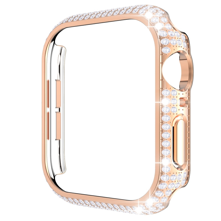 غطاء ساعة من البلاستيك المقوى المجوف مزين بألماس لسلسلة Apple Watch، 3&2&1 38مم، 3&2&1 42مم