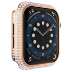 غطاء ساعة من البلاستيك المقوى المجوف مزين بألماس لسلسلة Apple Watch، 3&2&1 38مم، 3&2&1 42مم
