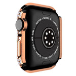 غطاء ساعة من البلاستيك المقوى المجوف مزين بألماس لسلسلة Apple Watch، 3&2&1 38مم، 3&2&1 42مم