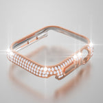 غطاء ساعة من البلاستيك المقوى المجوف مزين بألماس لسلسلة Apple Watch، 3&2&1 38مم، 3&2&1 42مم