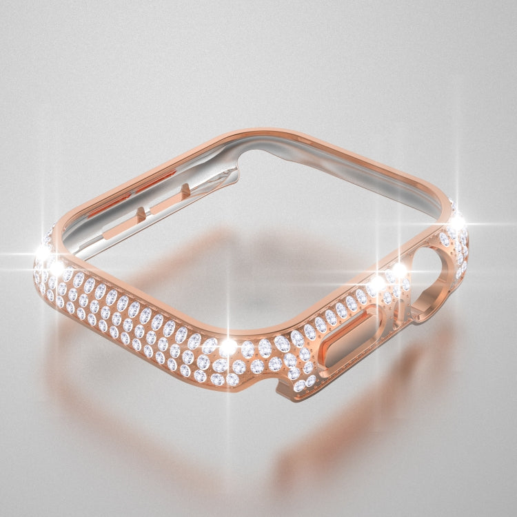 غطاء ساعة من البلاستيك المقوى المجوف مزين بألماس لسلسلة Apple Watch، 3&2&1 38مم، 3&2&1 42مم