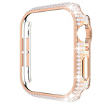 غطاء ساعة من البلاستيك المقوى المجوف مزين بألماس لسلسلة Apple Watch، 3&2&1 38مم، 3&2&1 42مم