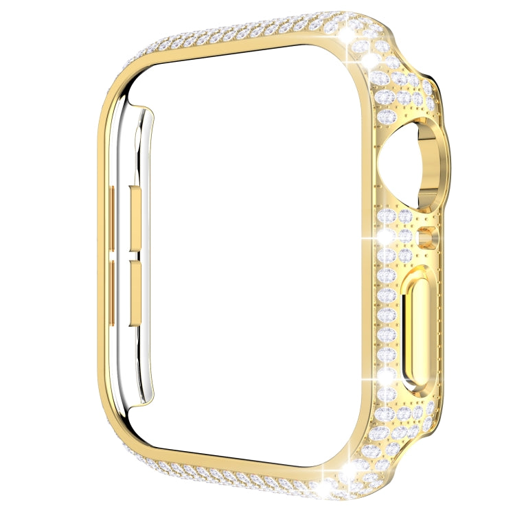 غطاء ساعة من البلاستيك المقوى المجوف مزين بألماس لسلسلة Apple Watch، 3&2&1 38مم، 3&2&1 42مم