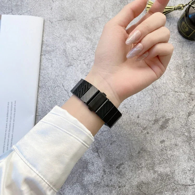 سوار ساعة بنقشة ألياف الكربون DD29 لسلسلة Apple Watch، 7 41مم / 6&SE&5&4 40مم / 3&2&1 38مم، 7 45مم / 6&SE&5&4 44مم / 3&2&1 42مم