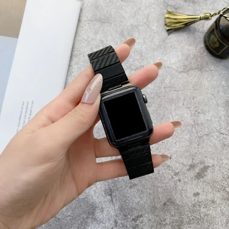 سوار ساعة بنقشة ألياف الكربون DD29 لسلسلة Apple Watch، 7 41مم / 6&SE&5&4 40مم / 3&2&1 38مم، 7 45مم / 6&SE&5&4 44مم / 3&2&1 42مم