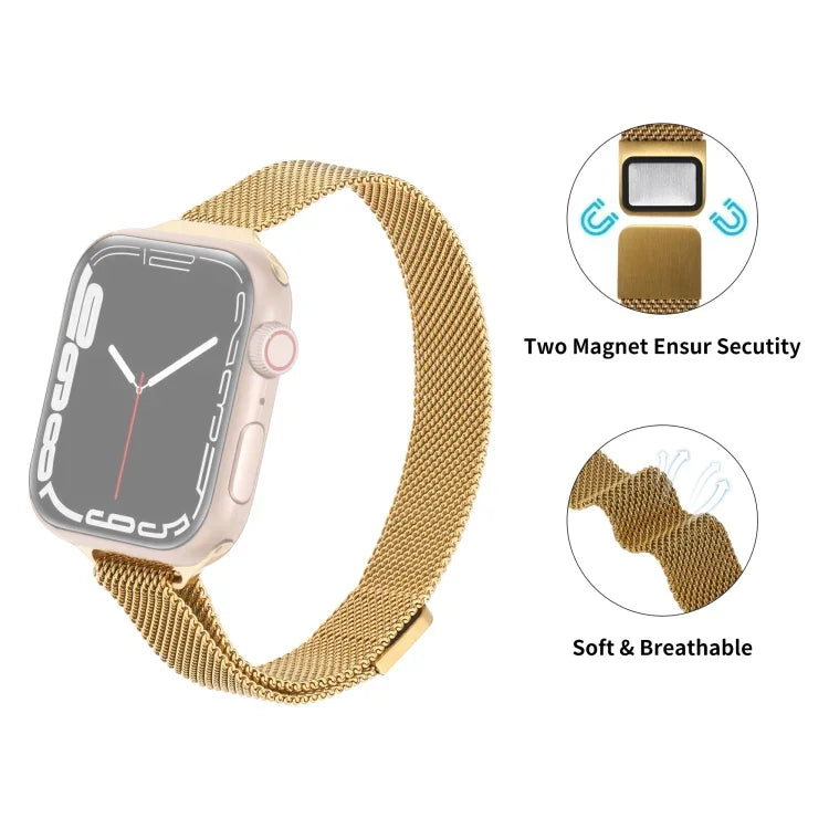 سوار ساعة ميلانيز صغير الخصر لسلسلة Apple Watch، 7 41مم / 6&SE&5&4 40مم / 3&2&1 38مم، 7 45مم / 6&SE&5&4 44مم / 3&2&1 42مم