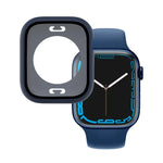 غطاء ساعة مقاوم للماء من PC + زجاج مقسى مع غطاء سفلي لسلسلة Apple Watch 9 / 8 / 7 45مم، 9 / 8 / 7 41مم، 9 / 8 / 7 45مم