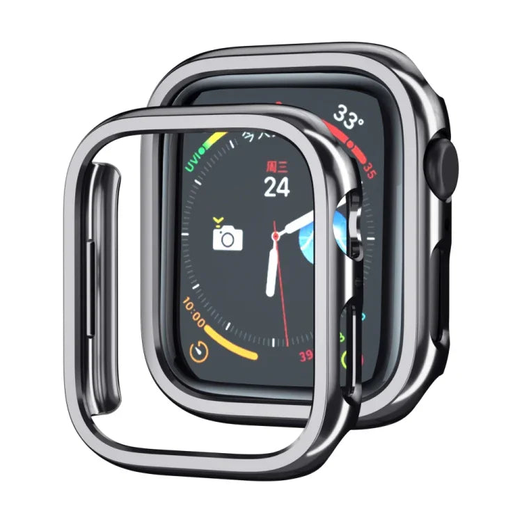 غطاء حماية ساعة مجوف مطلي بالكهرباء من PC، لسلسلة Apple Watch 9 / 8 / 7 41مم، لسلسلة Apple Watch 9 / 8 / 7 45مم