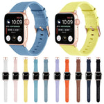 سوار ساعة من الجلد الطبيعي صغير الخصر لسلسلة Apple Watch، 7 41مم / 6&SE&5&4 40مم / 3&2&1 38مم، 7 45مم / 6&SE&5&4 44مم / 3&2&1 42مم